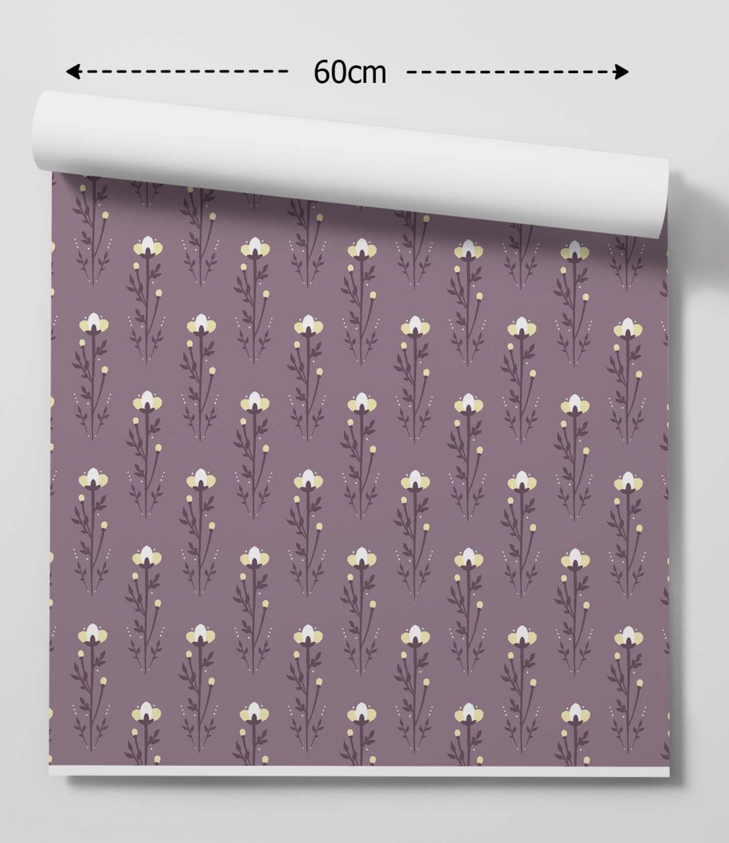 'Vintage Classic Purple' Design 1 - Floral Removable Wallpaper - I Heart Wall Art - Poster Print, Canvas Print or Framed Art Print