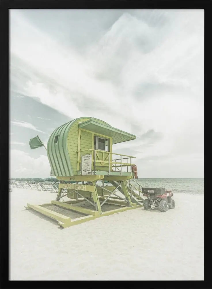 Vintage Florida Flair at Miami Beach - Stretched Canvas, Poster or Fine Art Print I Heart Wall Art