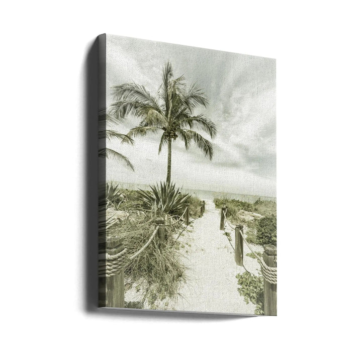 Vintage path to the beach - Stretched Canvas, Poster or Fine Art Print I Heart Wall Art