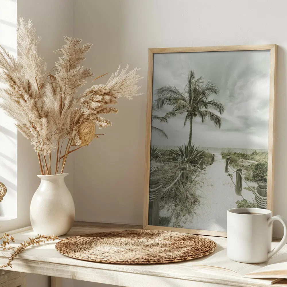 Vintage path to the beach - Stretched Canvas, Poster or Fine Art Print I Heart Wall Art