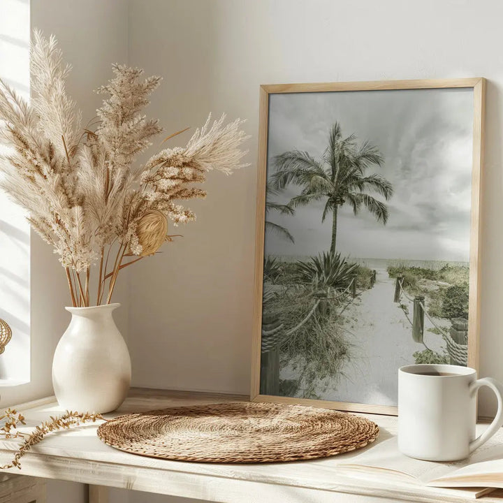 Vintage path to the beach - Stretched Canvas, Poster or Fine Art Print I Heart Wall Art