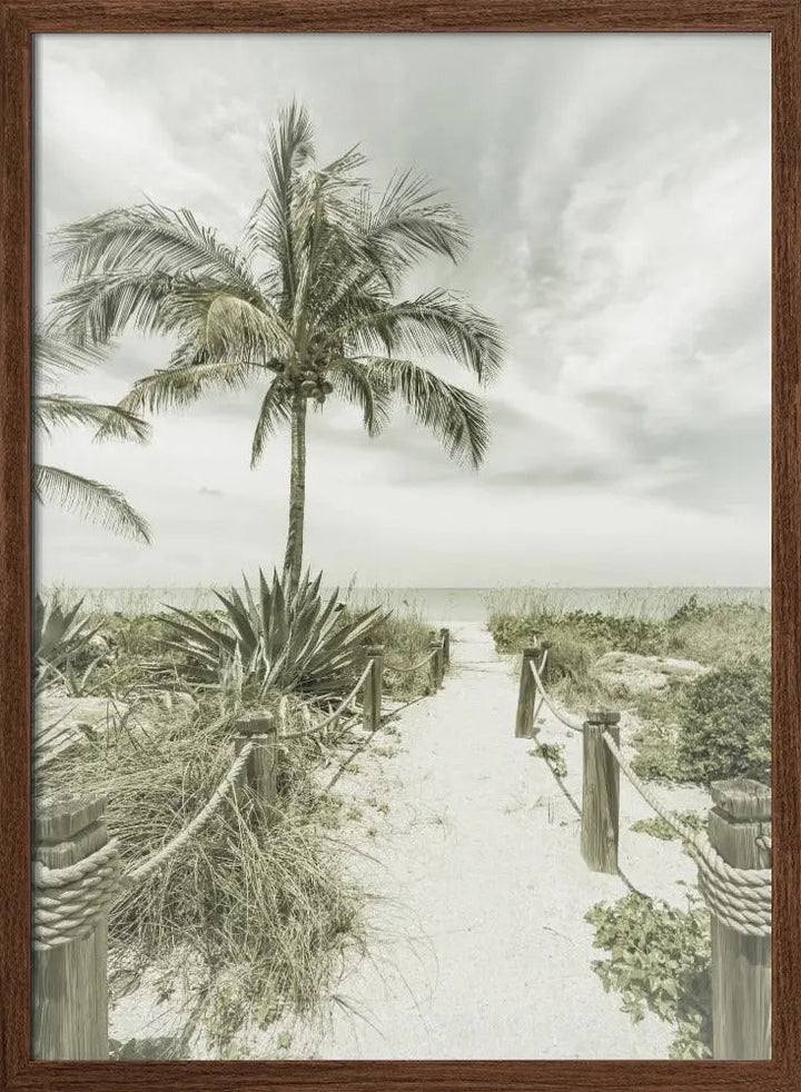 Vintage path to the beach - Stretched Canvas, Poster or Fine Art Print I Heart Wall Art