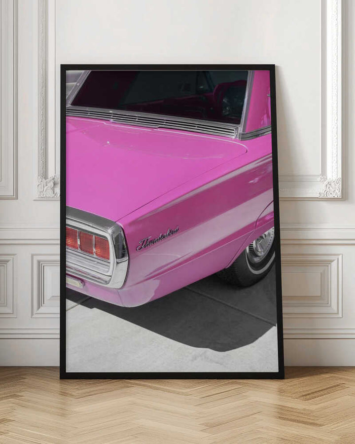 Vintage Pink 1965 Thunderbird - Stretched Canvas, Poster or Fine Art Print - I Heart Wall Art - Poster Print, Canvas Print or Framed Art Print