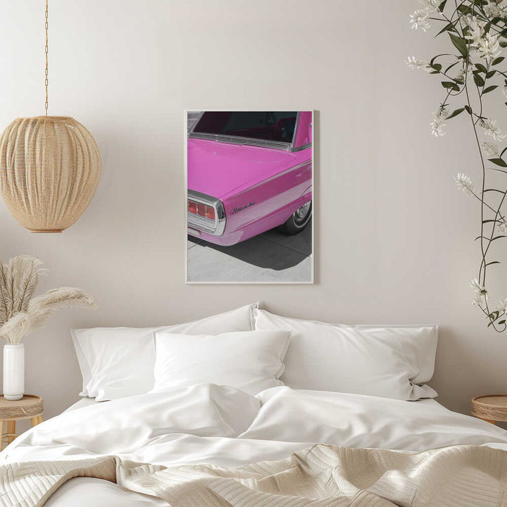 Vintage Pink 1965 Thunderbird - Stretched Canvas, Poster or Fine Art Print - I Heart Wall Art - Poster Print, Canvas Print or Framed Art Print
