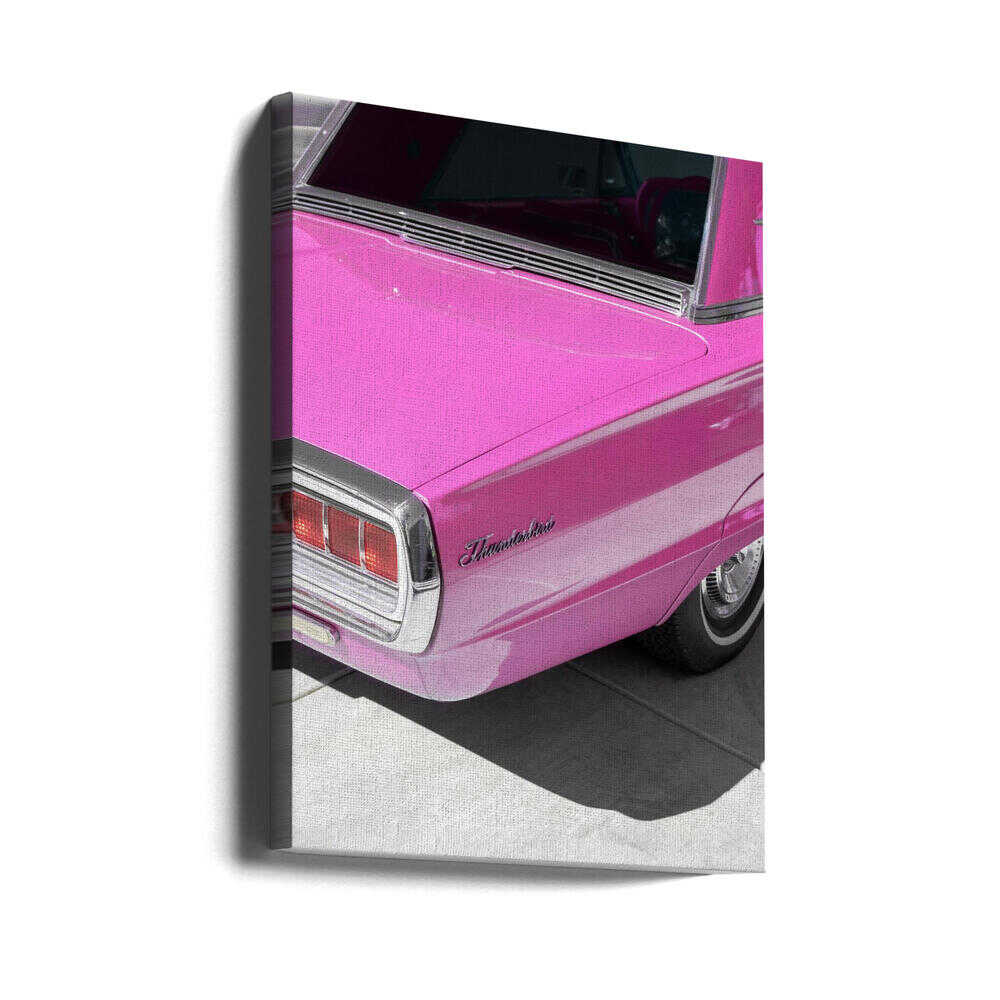 Vintage Pink 1965 Thunderbird - Stretched Canvas, Poster or Fine Art Print - I Heart Wall Art - Poster Print, Canvas Print or Framed Art Print