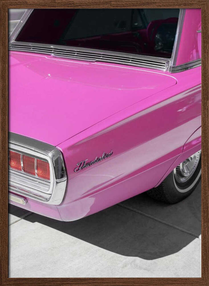 Vintage Pink 1965 Thunderbird - Stretched Canvas, Poster or Fine Art Print - I Heart Wall Art - Poster Print, Canvas Print or Framed Art Print
