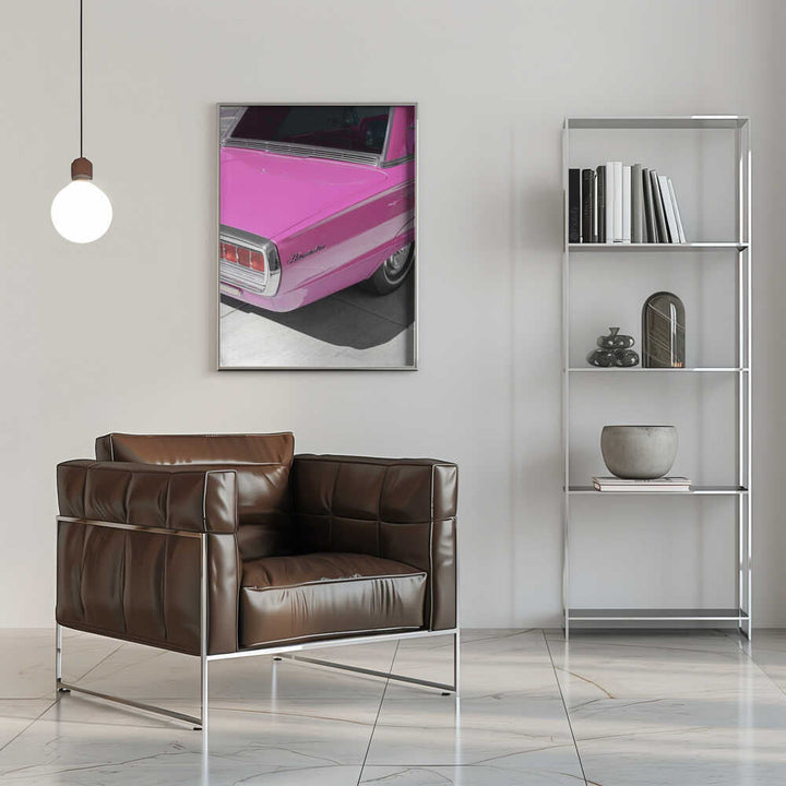 Vintage Pink 1965 Thunderbird - Stretched Canvas, Poster or Fine Art Print - I Heart Wall Art - Poster Print, Canvas Print or Framed Art Print