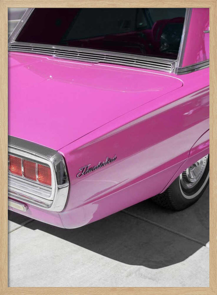 Vintage Pink 1965 Thunderbird - Stretched Canvas, Poster or Fine Art Print - I Heart Wall Art - Poster Print, Canvas Print or Framed Art Print