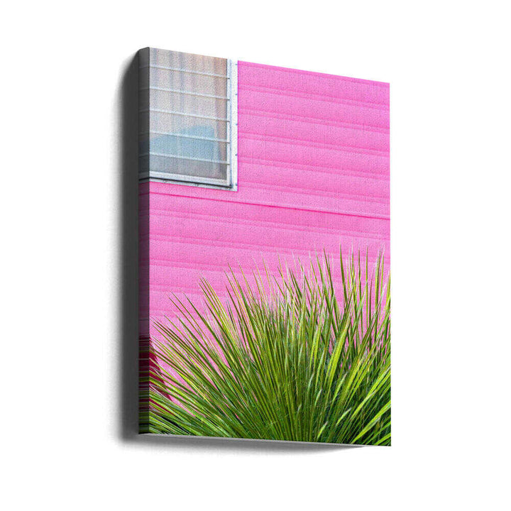Vintage Pink Camper Trailer with Cactus - Stretched Canvas, Poster or Fine Art Print - I Heart Wall Art - Poster Print, Canvas Print or Framed Art Print