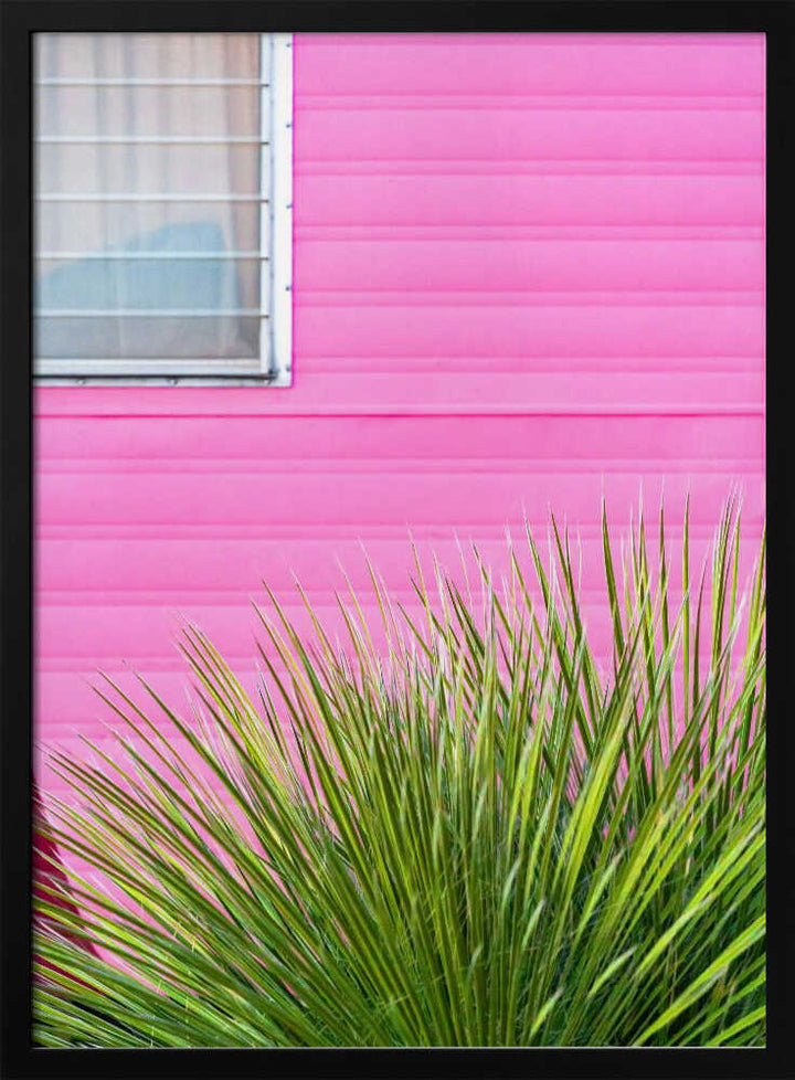 Vintage Pink Camper Trailer with Cactus - Stretched Canvas, Poster or Fine Art Print - I Heart Wall Art - Poster Print, Canvas Print or Framed Art Print