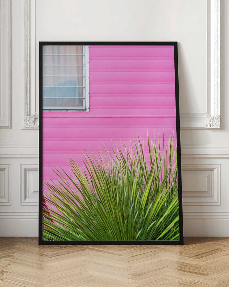 Vintage Pink Camper Trailer with Cactus - Stretched Canvas, Poster or Fine Art Print - I Heart Wall Art - Poster Print, Canvas Print or Framed Art Print