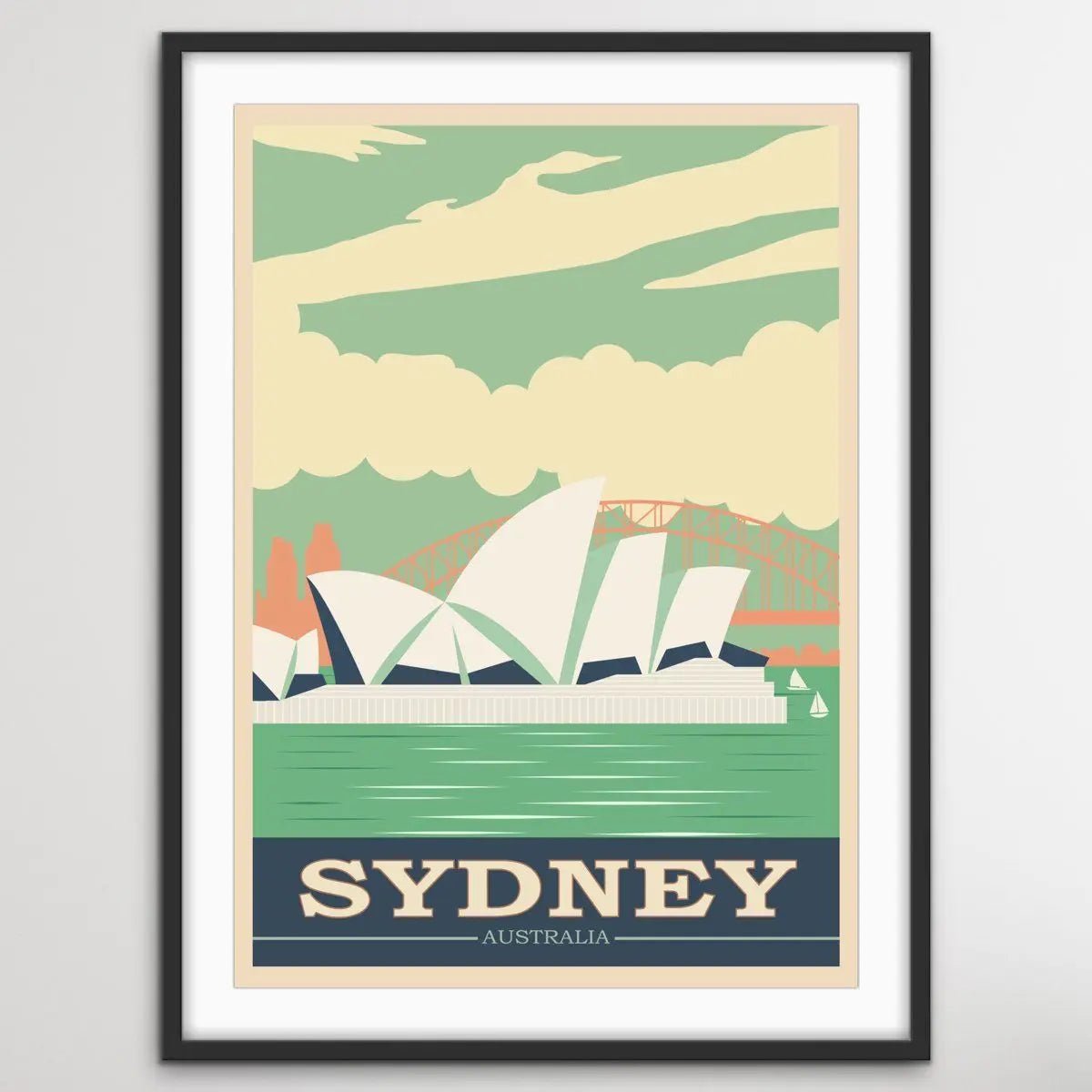 Vintage Sydney Travel Print - I Heart Wall Art - Poster Print, Canvas Print or Framed Art Print