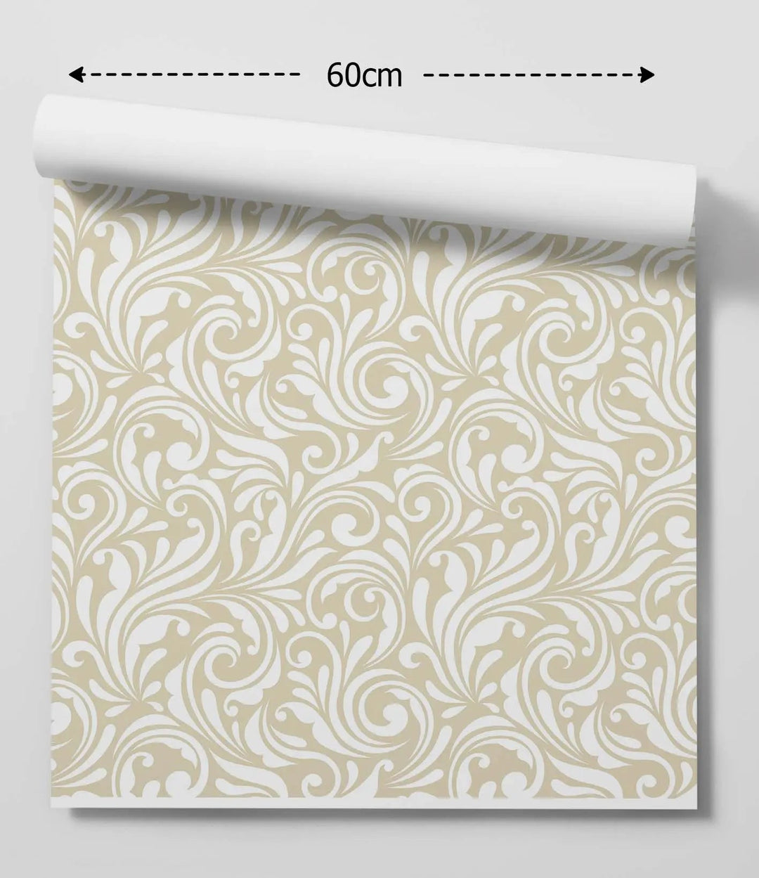 Vintage Whirl Wallpaper in Wheat HALF SIZE - Peel and Stick Removable Wallpaper I Heart Wall Art Australia