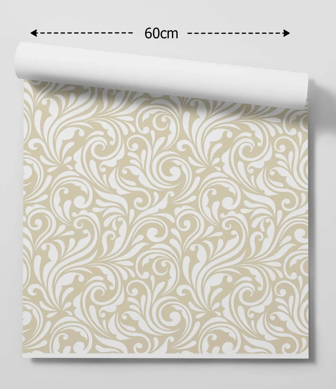 Vintage Whirl Wallpaper in Wheat HALF SIZE - Peel and Stick Removable Wallpaper I Heart Wall Art Australia