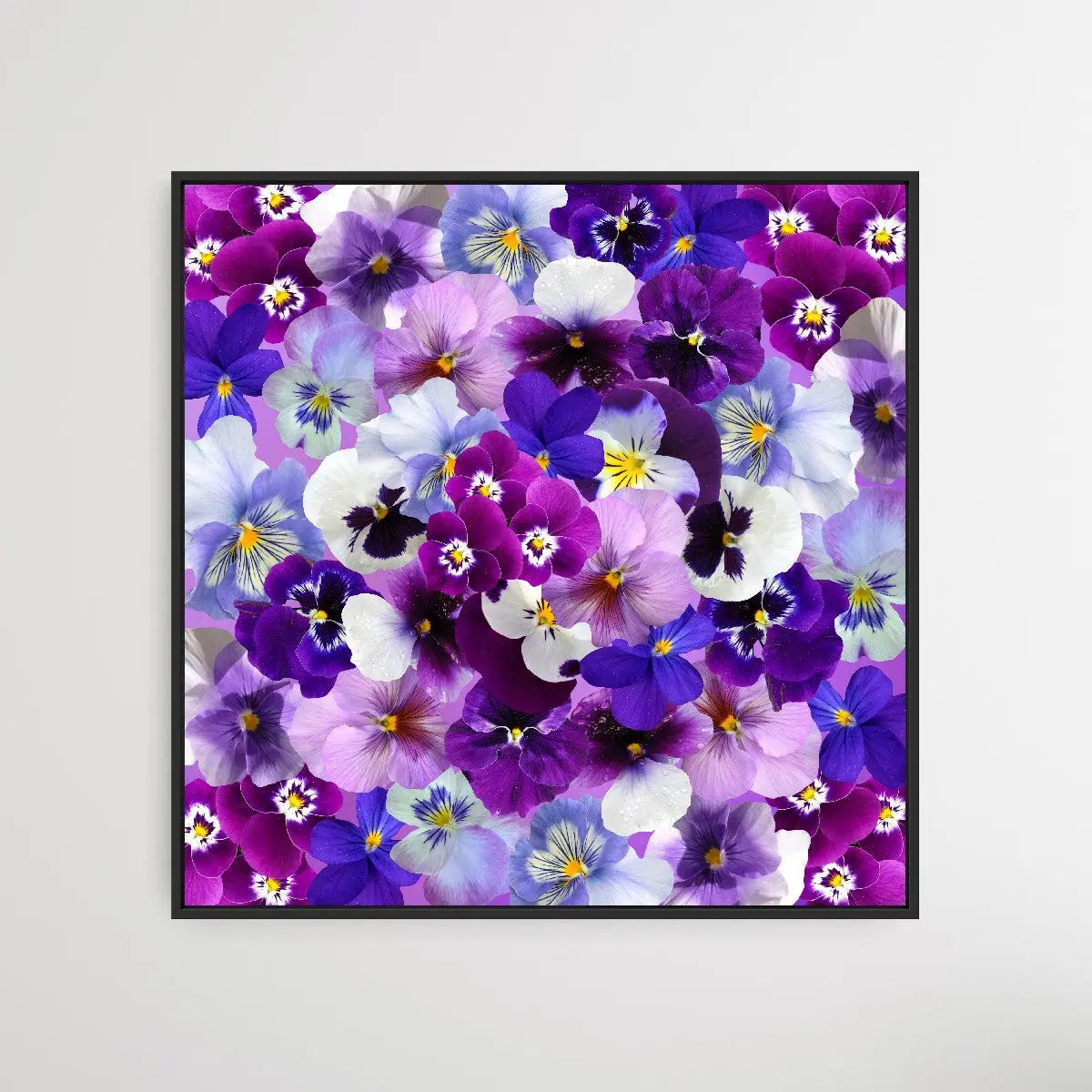 Viola the Violet Flower - Abstract Square Canvas Flower Print I Heart Wall Art Australia 