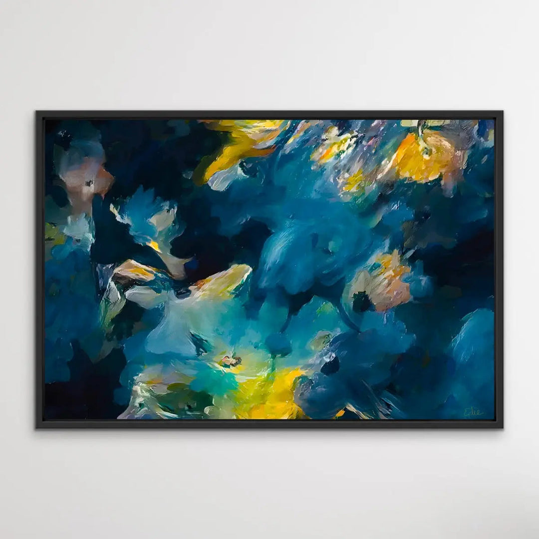 Vision - Limited Edition Blue and Yellow Abstract Floral Print - I Heart Wall Art