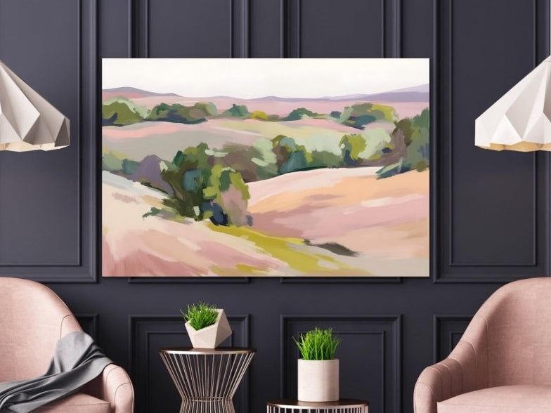 Vista - Australian Landscape Pastel Coastal Stretched Canvas or Fine Art Print - I Heart Wall Art - Poster Print, Canvas Print or Framed Art Print