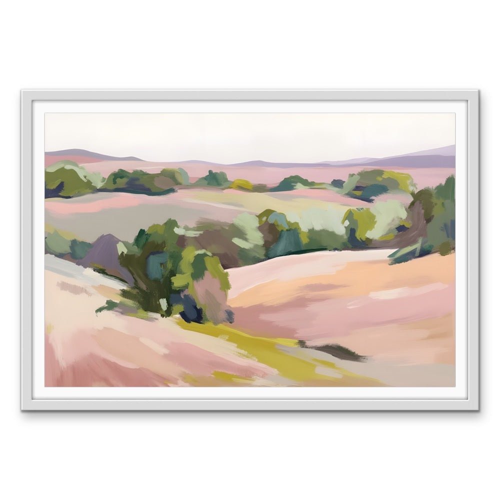 Vista - Australian Landscape Pastel Coastal Stretched Canvas or Fine Art Print - I Heart Wall Art - Poster Print, Canvas Print or Framed Art Print