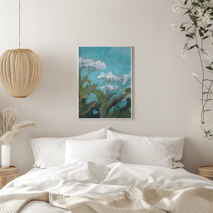 Vita Blommor - Stretched Canvas, Poster or Fine Art Print - I Heart Wall Art - Poster Print, Canvas Print or Framed Art Print