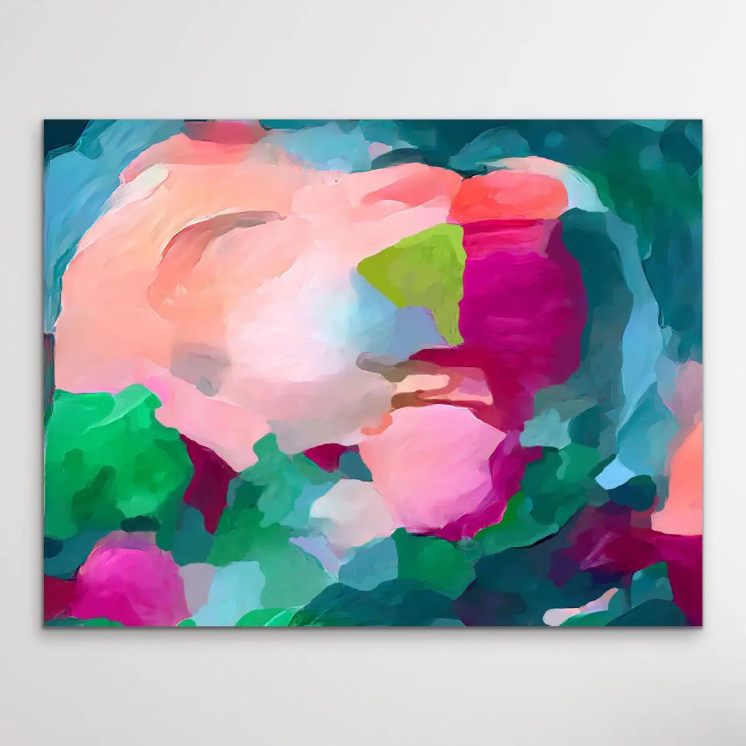 Viva - Bold Jewel Toned Abstract Print With Blue and Turquoise and Pink by Edie Fogarty I Heart Wall Art Australia 