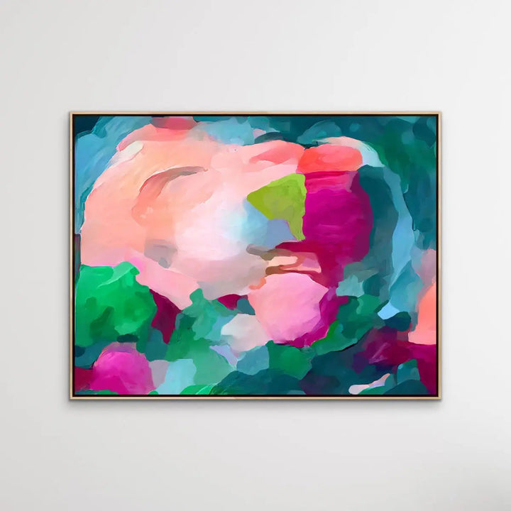 Viva - Bold Jewel Toned Abstract Print With Blue and Turquoise and Pink by Edie Fogarty I Heart Wall Art Australia 