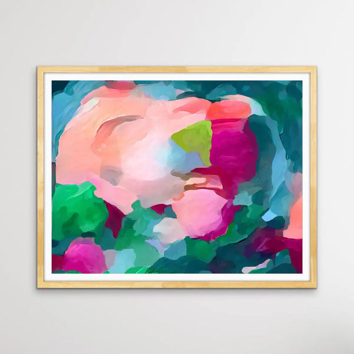 Viva - Bold Jewel Toned Abstract Print With Blue and Turquoise and Pink by Edie Fogarty I Heart Wall Art Australia 