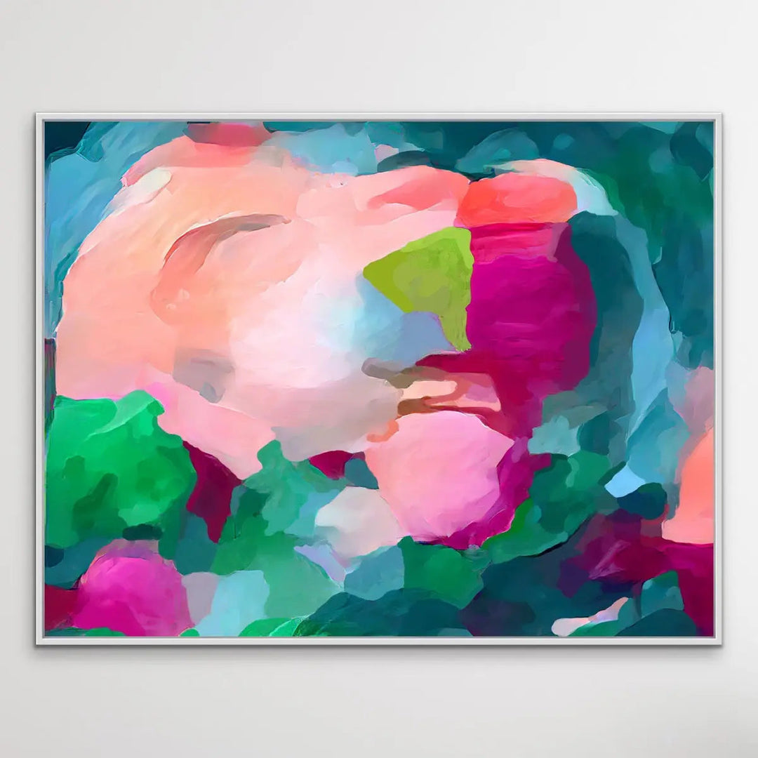 Viva - Bold Jewel Toned Abstract Print With Blue and Turquoise and Pink by Edie Fogarty I Heart Wall Art Australia 