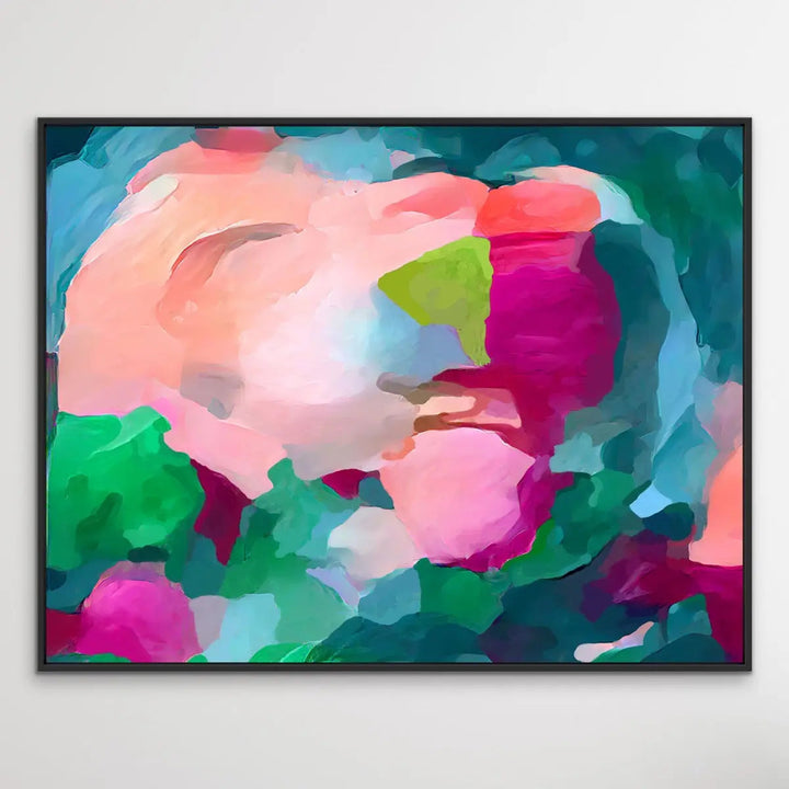 Viva - Bold Jewel Toned Abstract Print With Blue and Turquoise and Pink by Edie Fogarty I Heart Wall Art Australia 