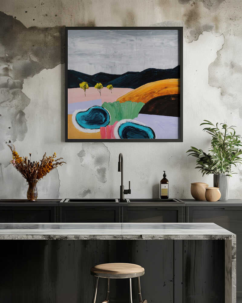 Vivid Abstract Landscape - Square Stretched Canvas, Poster or Fine Art Print by Angela Hawkey - I Heart Wall Art - Poster Print, Canvas Print or Framed Art Print