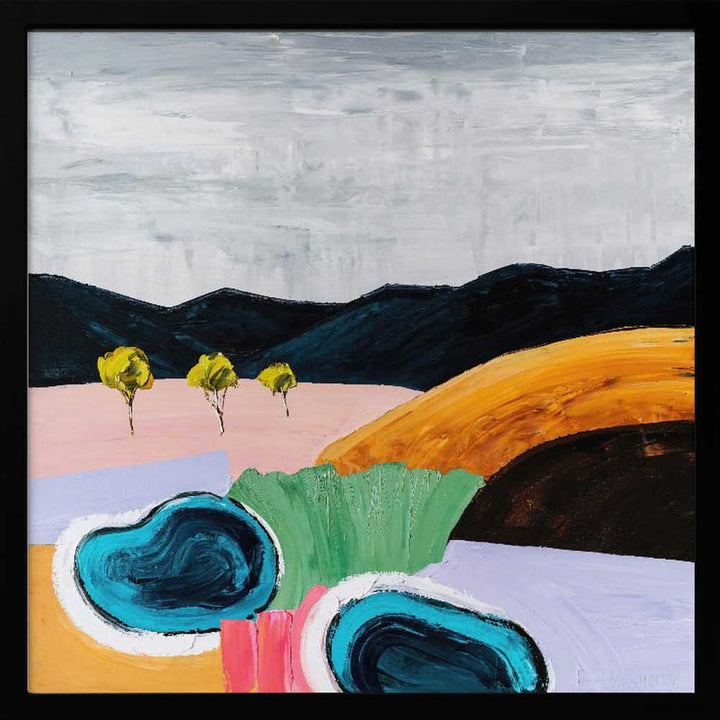 Vivid Abstract Landscape - Square Stretched Canvas, Poster or Fine Art Print by Angela Hawkey - I Heart Wall Art - Poster Print, Canvas Print or Framed Art Print
