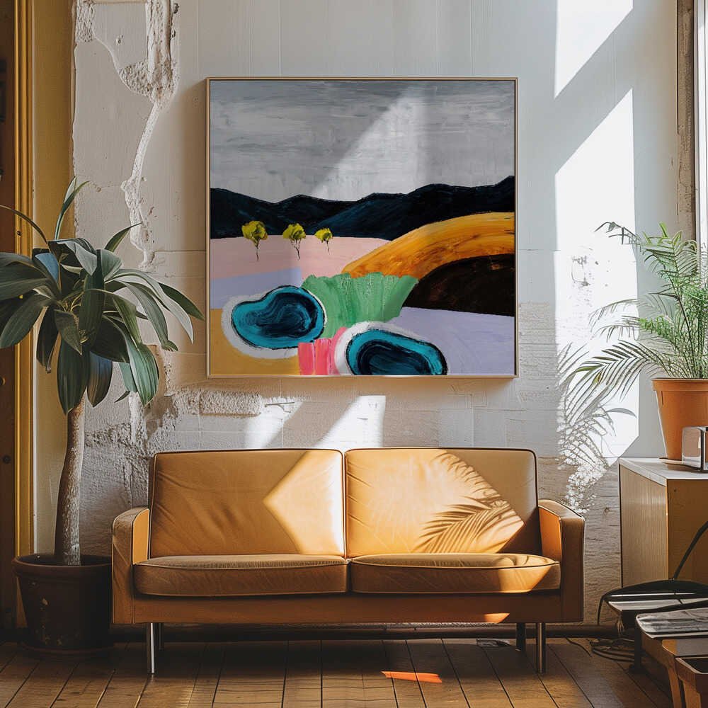 Vivid Abstract Landscape - Square Stretched Canvas, Poster or Fine Art Print by Angela Hawkey - I Heart Wall Art - Poster Print, Canvas Print or Framed Art Print