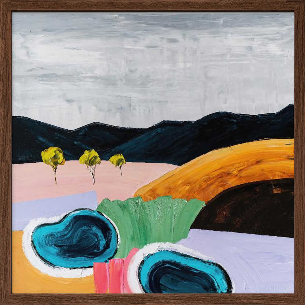 Vivid Abstract Landscape - Square Stretched Canvas, Poster or Fine Art Print by Angela Hawkey - I Heart Wall Art - Poster Print, Canvas Print or Framed Art Print
