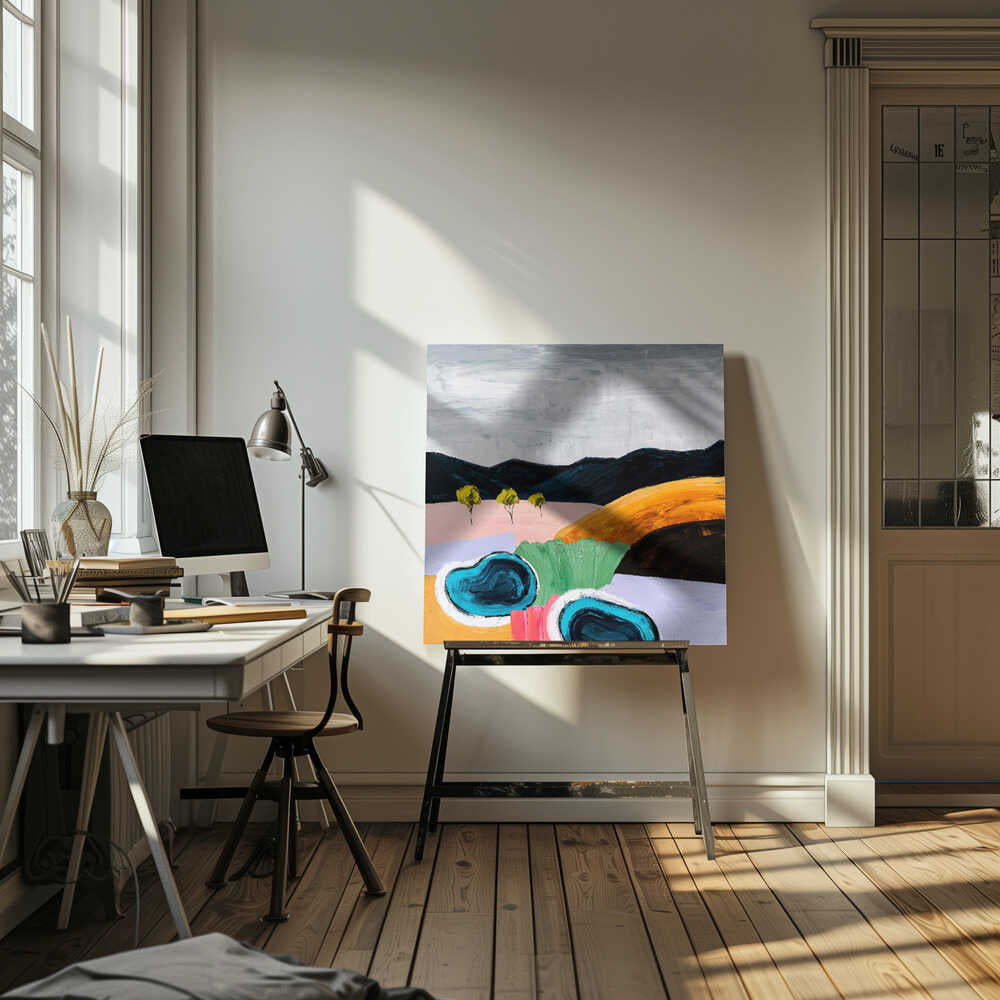 Vivid Abstract Landscape - Square Stretched Canvas, Poster or Fine Art Print by Angela Hawkey - I Heart Wall Art - Poster Print, Canvas Print or Framed Art Print