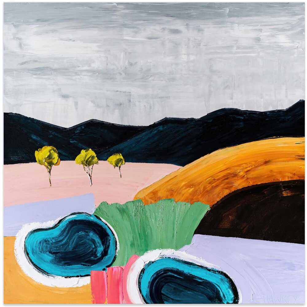 Vivid Abstract Landscape - Square Stretched Canvas, Poster or Fine Art Print by Angela Hawkey - I Heart Wall Art - Poster Print, Canvas Print or Framed Art Print