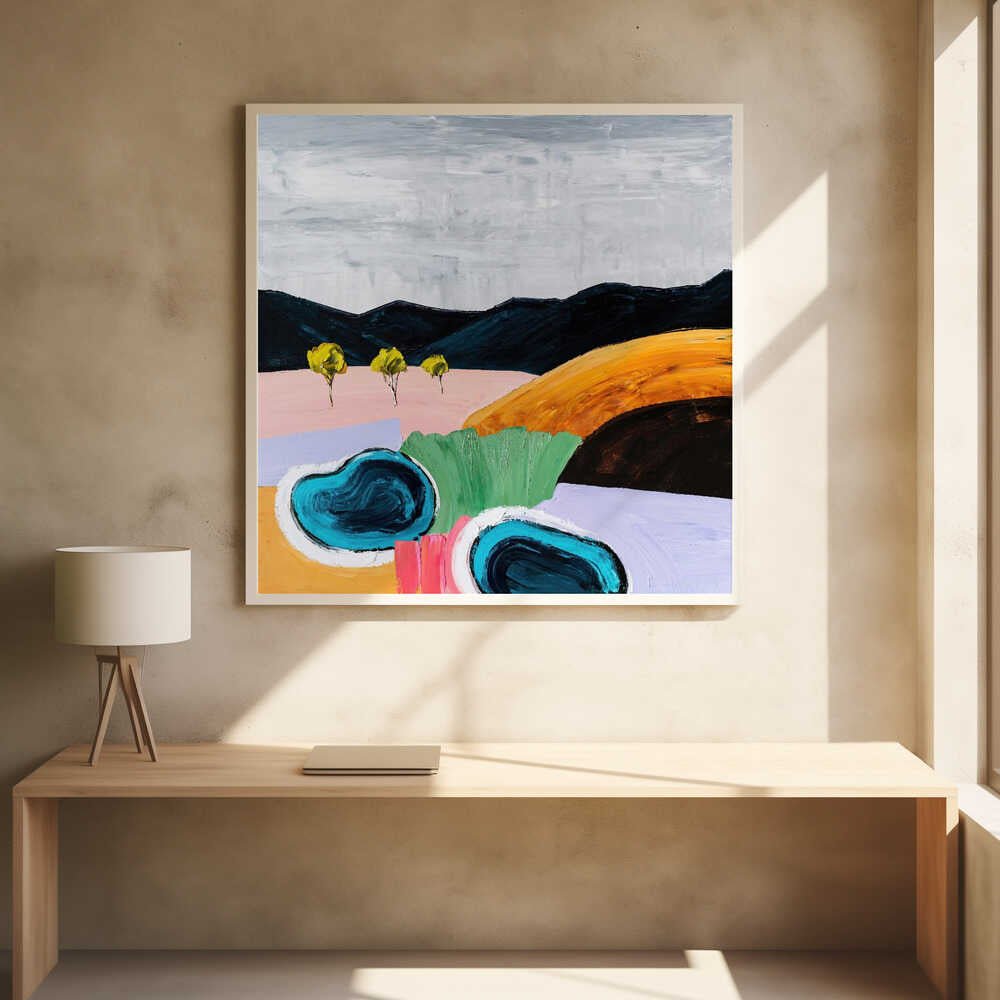 Vivid Abstract Landscape - Square Stretched Canvas, Poster or Fine Art Print by Angela Hawkey - I Heart Wall Art - Poster Print, Canvas Print or Framed Art Print