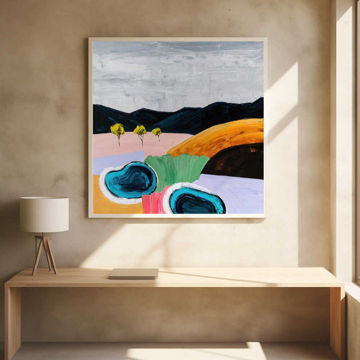 Vivid Abstract Landscape - Square Stretched Canvas, Poster or Fine Art Print by Angela Hawkey - I Heart Wall Art - Poster Print, Canvas Print or Framed Art Print