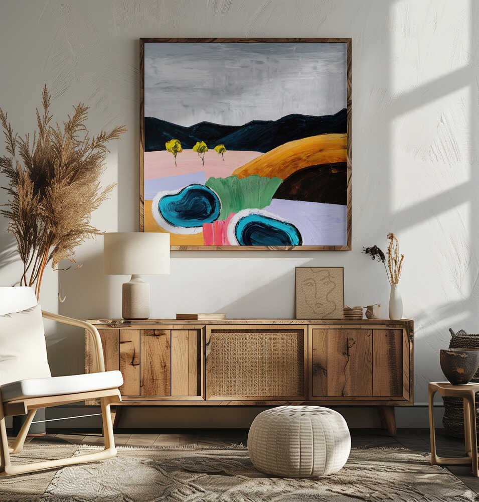 Vivid Abstract Landscape - Square Stretched Canvas, Poster or Fine Art Print by Angela Hawkey - I Heart Wall Art - Poster Print, Canvas Print or Framed Art Print
