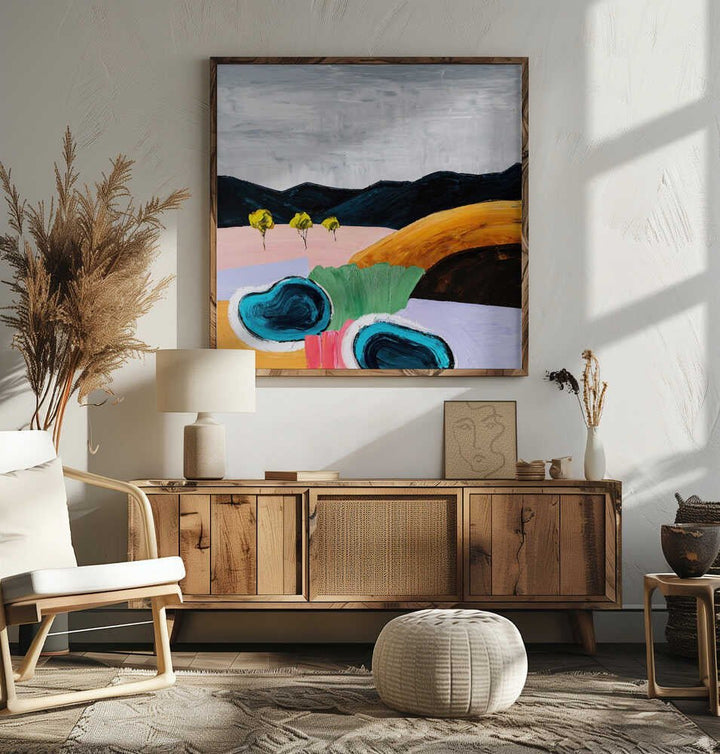 Vivid Abstract Landscape - Square Stretched Canvas, Poster or Fine Art Print by Angela Hawkey - I Heart Wall Art - Poster Print, Canvas Print or Framed Art Print