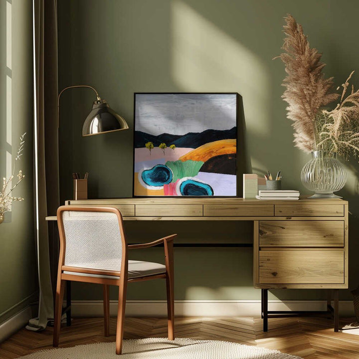 Vivid Abstract Landscape - Square Stretched Canvas, Poster or Fine Art Print by Angela Hawkey - I Heart Wall Art - Poster Print, Canvas Print or Framed Art Print