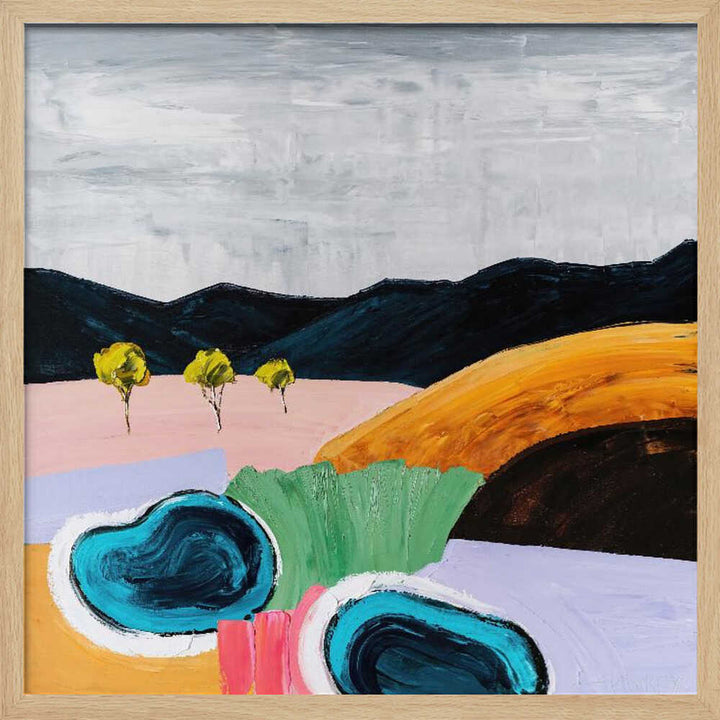 Vivid Abstract Landscape - Square Stretched Canvas, Poster or Fine Art Print by Angela Hawkey - I Heart Wall Art - Poster Print, Canvas Print or Framed Art Print