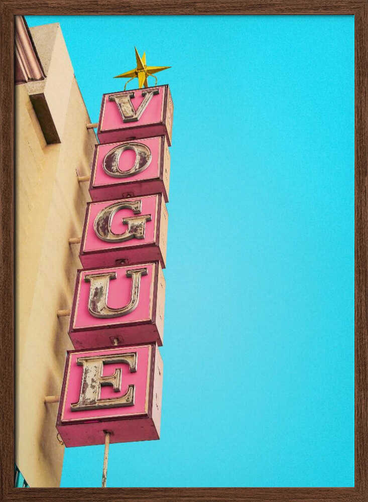 Vogue Theatre Sign in Hollywood - Stretched Canvas, Poster or Fine Art Print - I Heart Wall Art - Poster Print, Canvas Print or Framed Art Print
