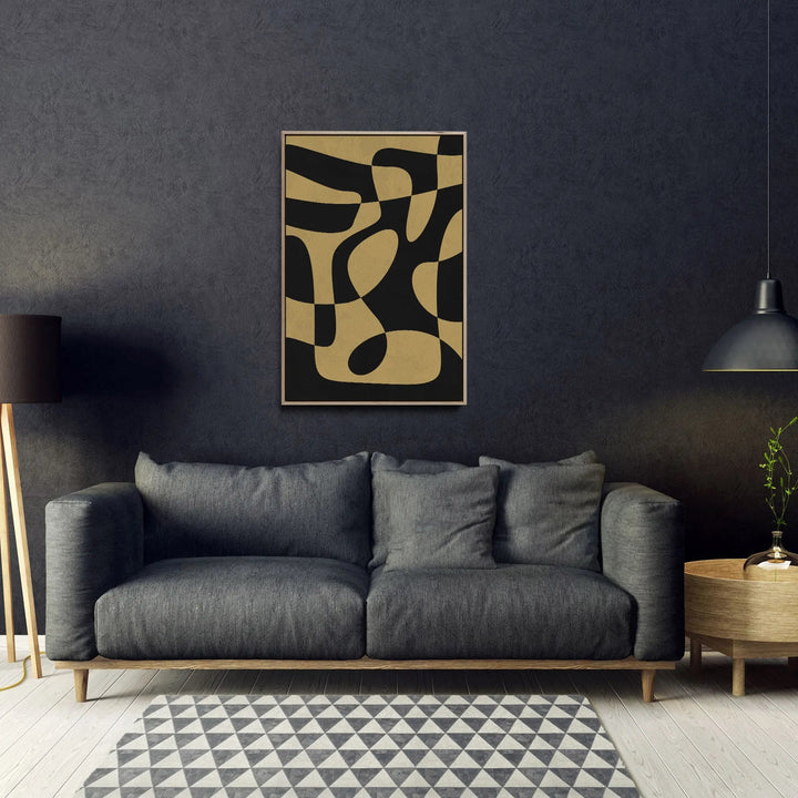 Wabi Sabi Contrast in Black and Beige by Paint It Black Studio -  Stretched Canvas Print or Framed Fine Art Print - Artwork I Heart Wall Art Australia 