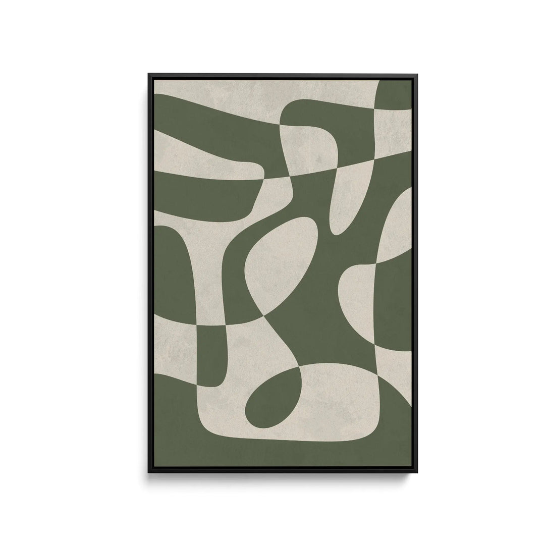Wabi Sabi Contrast in Green by Paint It Black Studio -  Stretched Canvas Print or Framed Fine Art Print - Artwork I Heart Wall Art Australia 