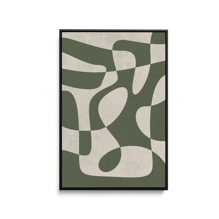 Wabi Sabi Contrast in Green by Paint It Black Studio -  Stretched Canvas Print or Framed Fine Art Print - Artwork I Heart Wall Art Australia 