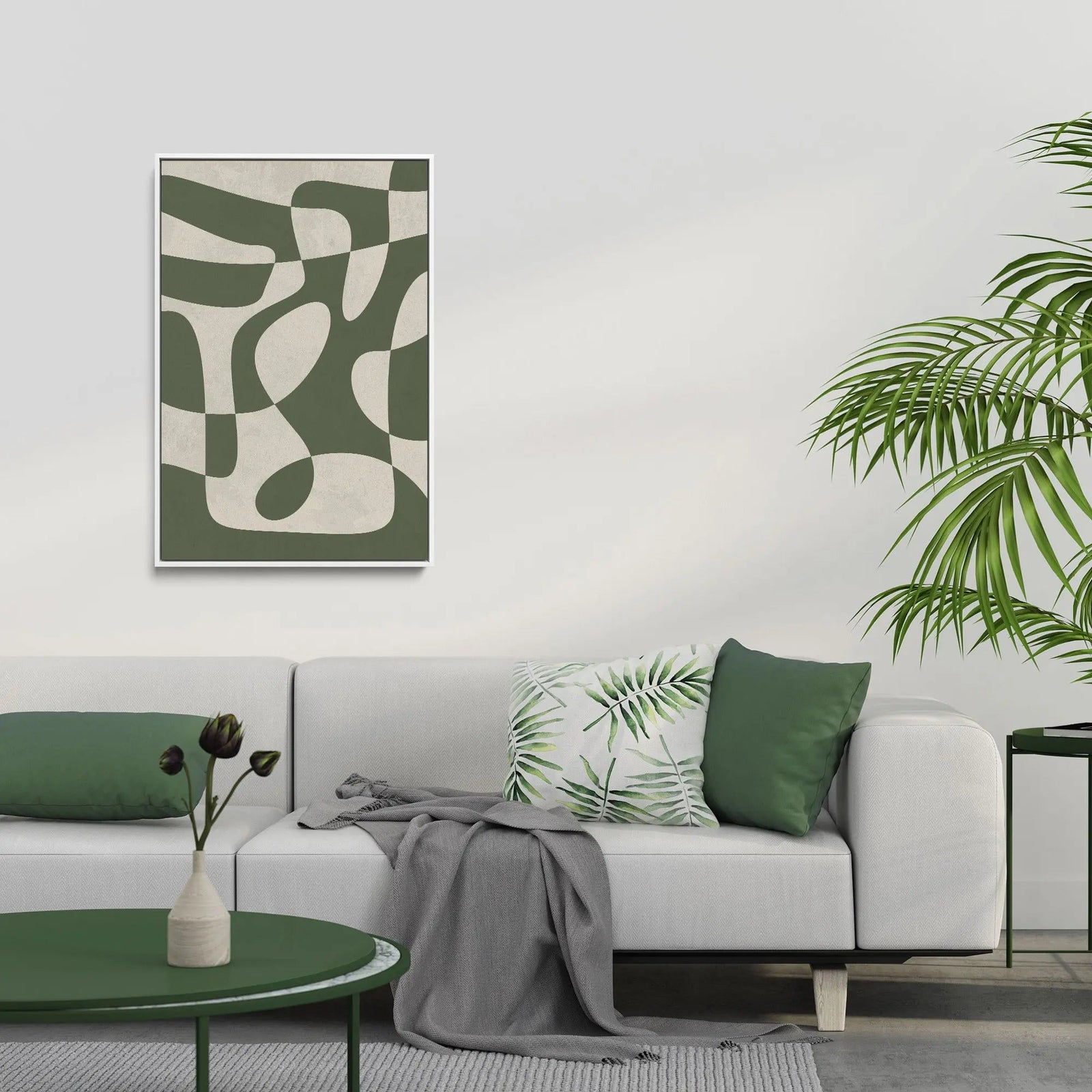Wabi Sabi Contrast in Green by Paint It Black Studio -  Stretched Canvas Print or Framed Fine Art Print - Artwork I Heart Wall Art Australia 