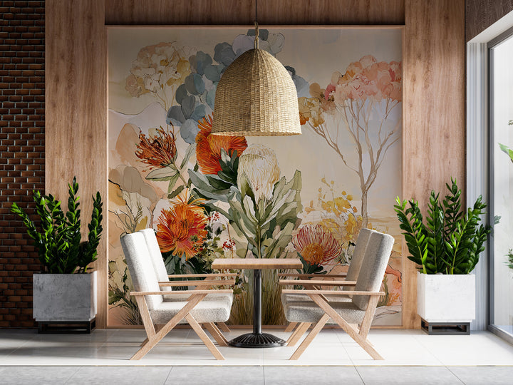 Wandering Blooms- Floral Peel and Stick Premium Wallpaper Mural