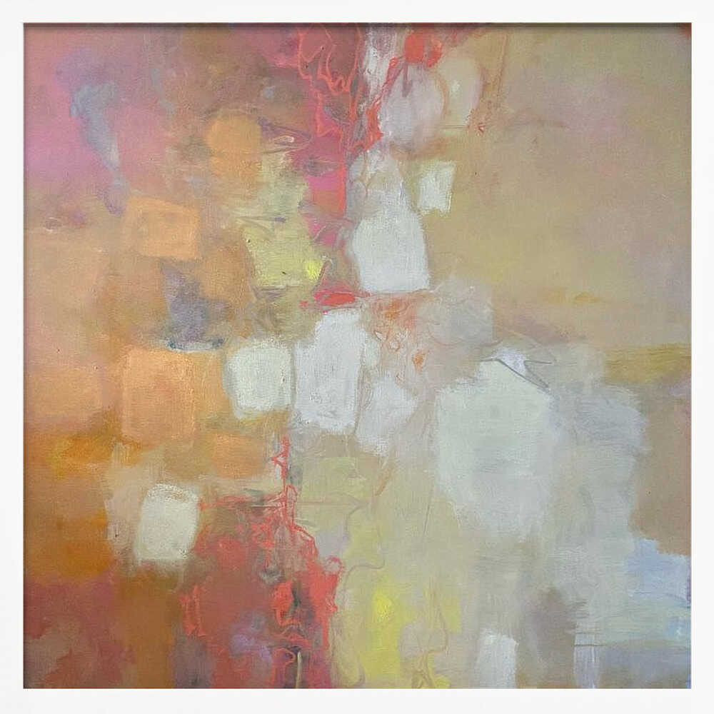 Warm Abstract Flow - Square Stretched Canvas Poster or Fine Art Print