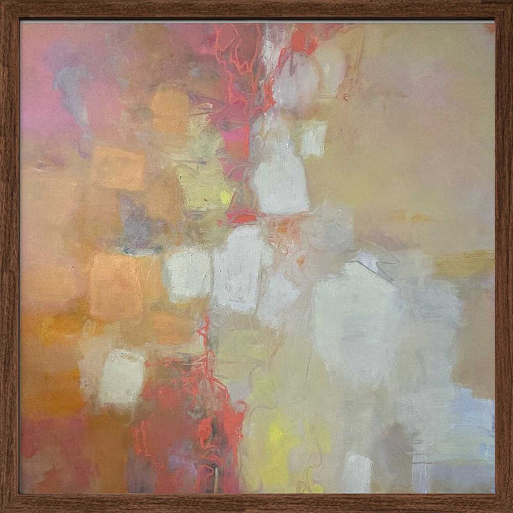 Warm Abstract Flow - Square Stretched Canvas Poster or Fine Art Print