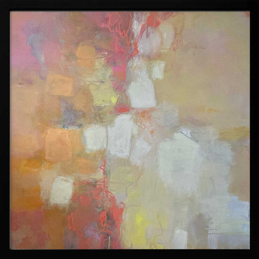 Warm Abstract Flow - Square Stretched Canvas Poster or Fine Art Print