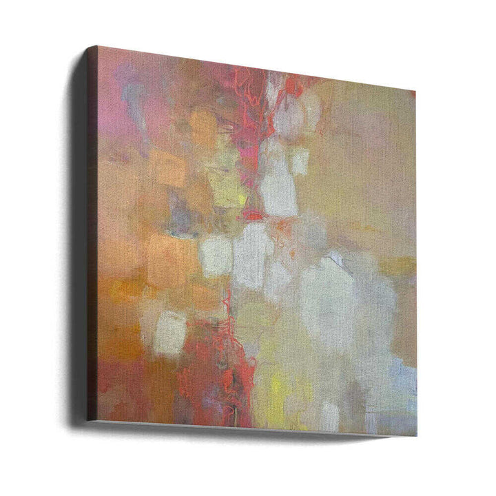 Warm Abstract Flow - Square Stretched Canvas Poster or Fine Art Print